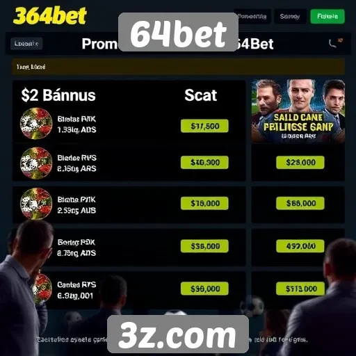 Promoções e bônus atraem jogadores para 64bet